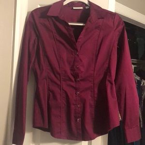 New York & Company burgundy blouse